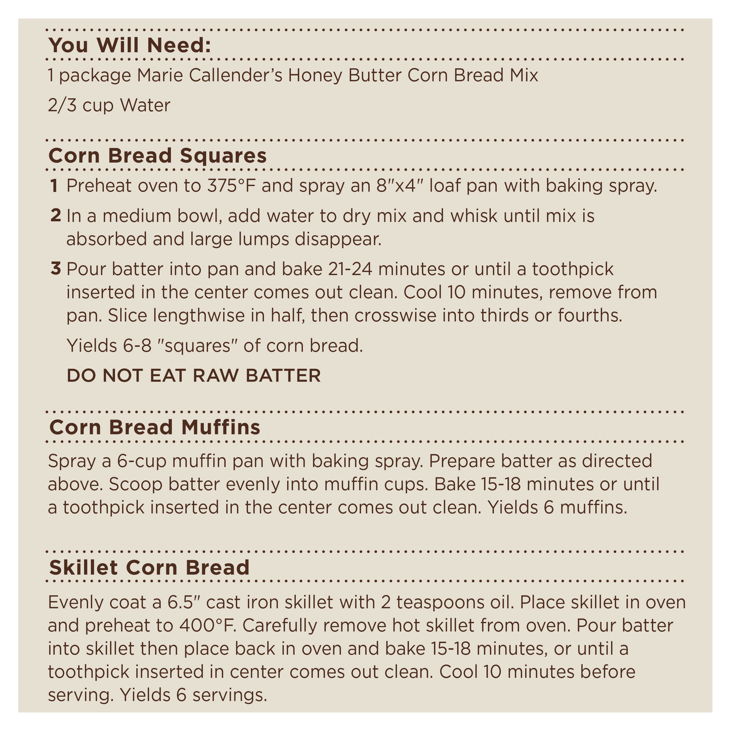 Honey Butter Corn Bread-7.75 oz